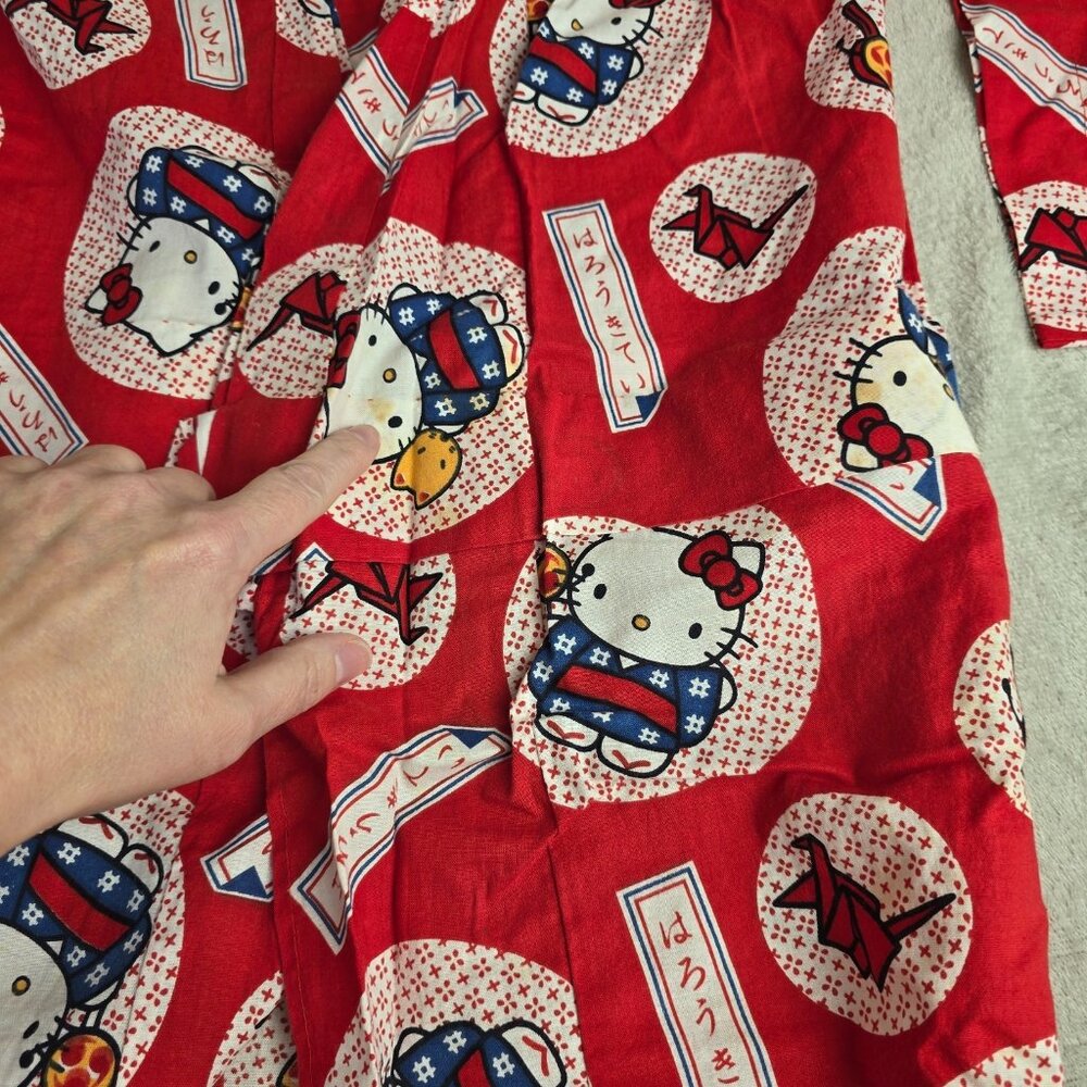 Vintage Hello Kitty Japanese Kids Kimono Robe Red Kawaii Festival Wear Kawaii - Picture 12 of 16